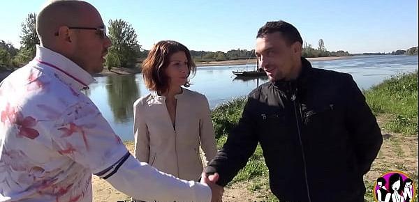  Beautiful couple Sandrine and Thibault fucks hard for the first time in front of the camera at Loire